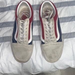 Vans red white and blue custom